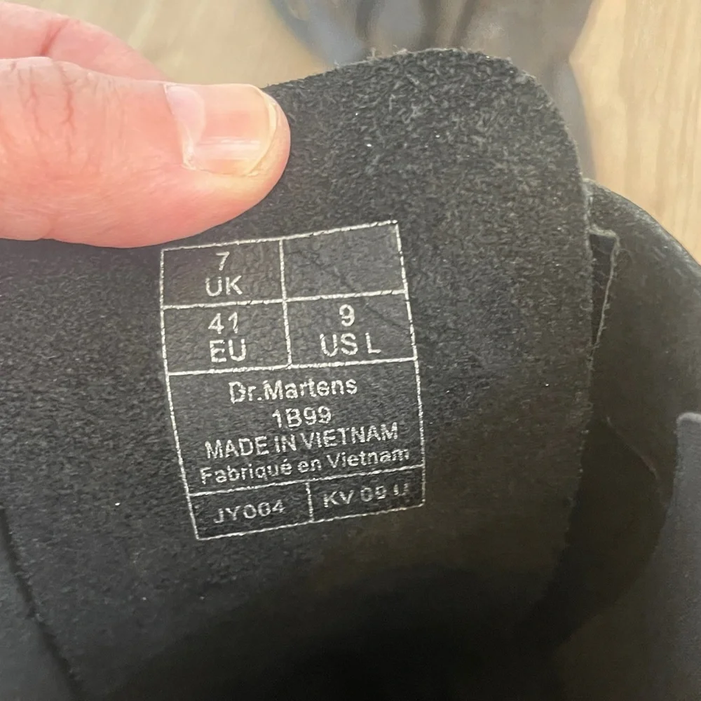 Dr. Martens Black Leather Lace-Up Combat Boots - Picture 3 of 6